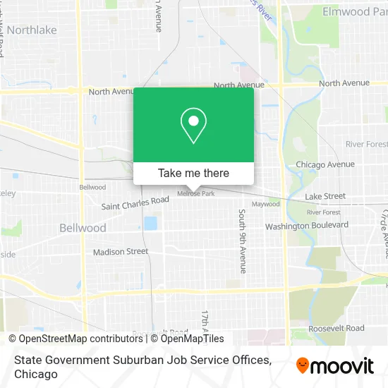 State Government Suburban Job Service Offices map