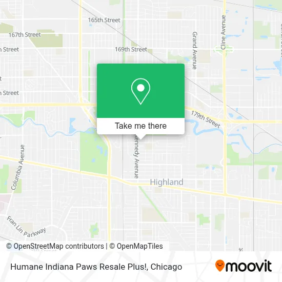Humane Indiana Paws Resale Plus! map