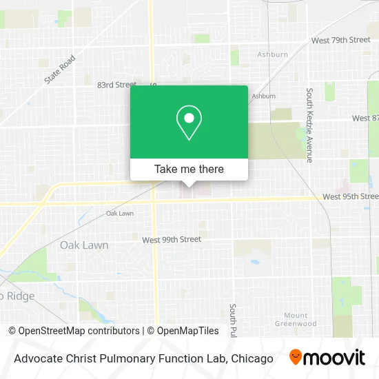 Advocate Christ Pulmonary Function Lab map