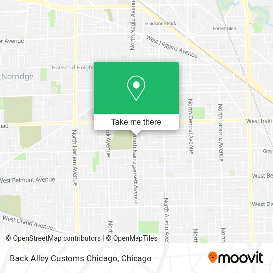 Back Alley Customs Chicago map