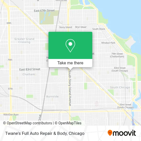 Twane's Full Auto Repair & Body map
