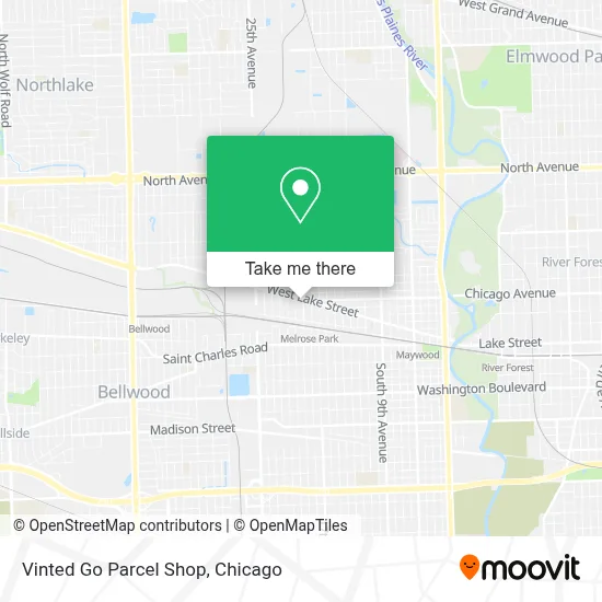 Vinted Go Parcel Shop map
