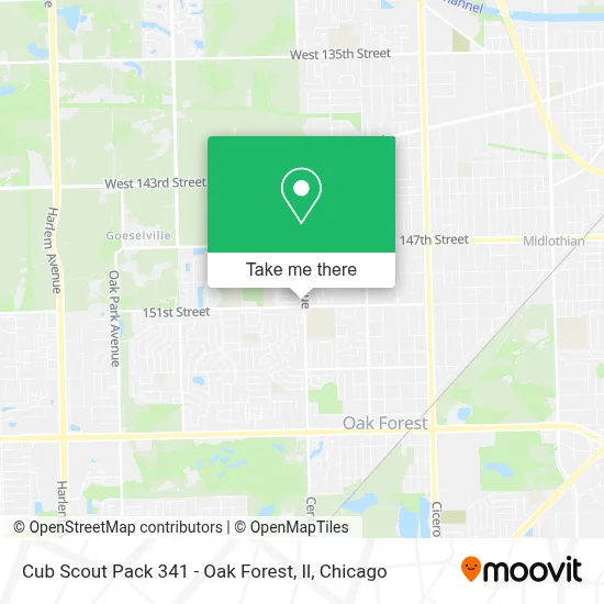 Cub Scout Pack 341 -  Oak Forest, Il map