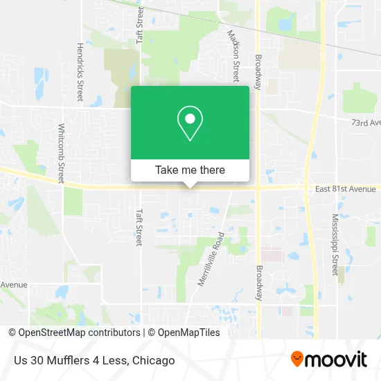 Us 30 Mufflers 4 Less map