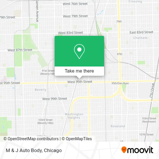 M & J Auto Body map