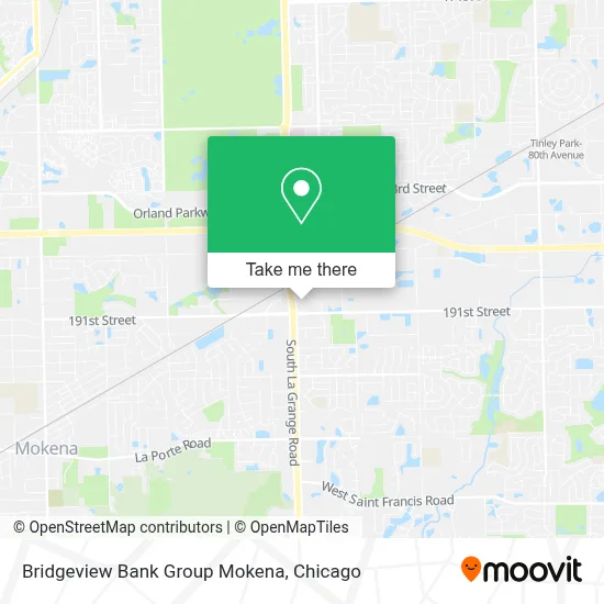 Bridgeview Bank Group Mokena map