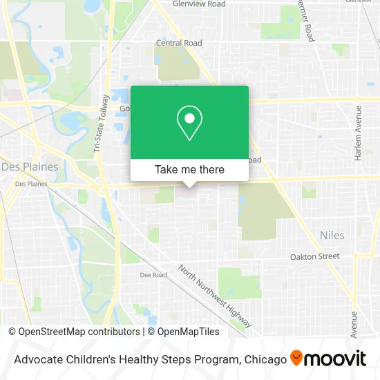 Advocate Children's Healthy Steps Program map
