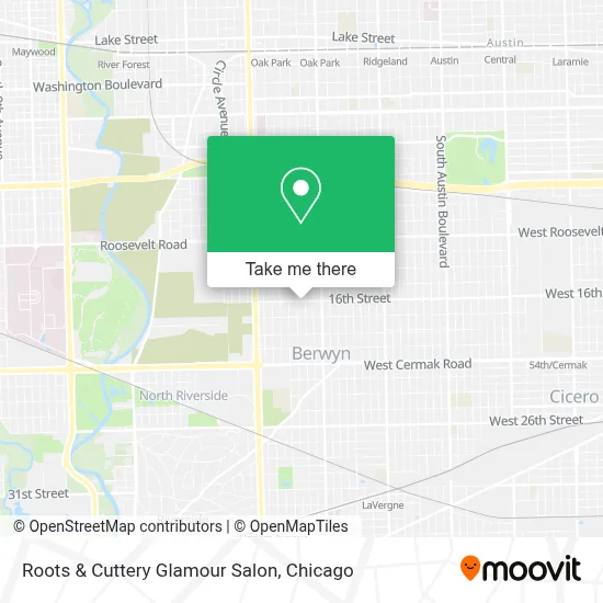 Roots & Cuttery Glamour Salon map