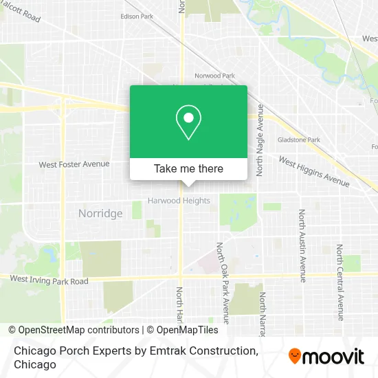 Chicago Porch Experts by Emtrak Construction map