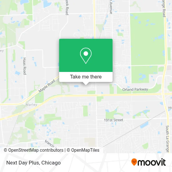 Next Day Plus map