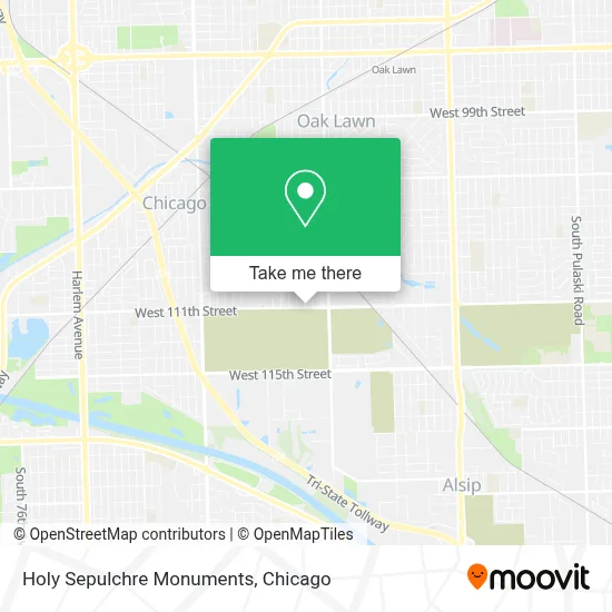 Holy Sepulchre Monuments map