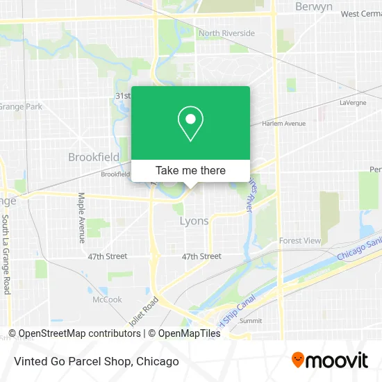 Vinted Go Parcel Shop map