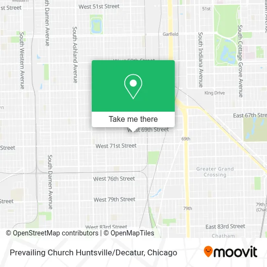 Prevailing Church Huntsville / Decatur map