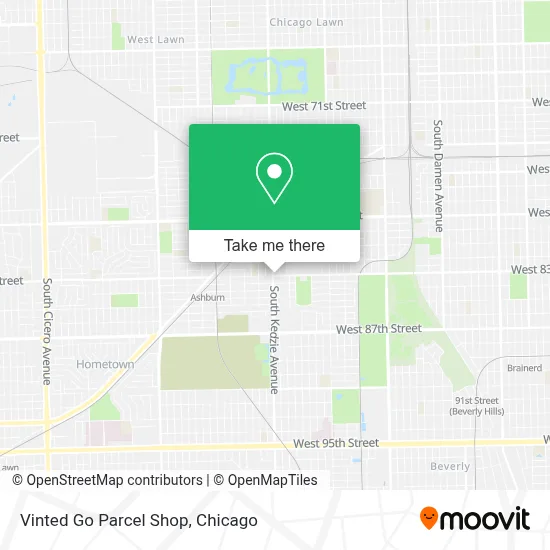 Vinted Go Parcel Shop map