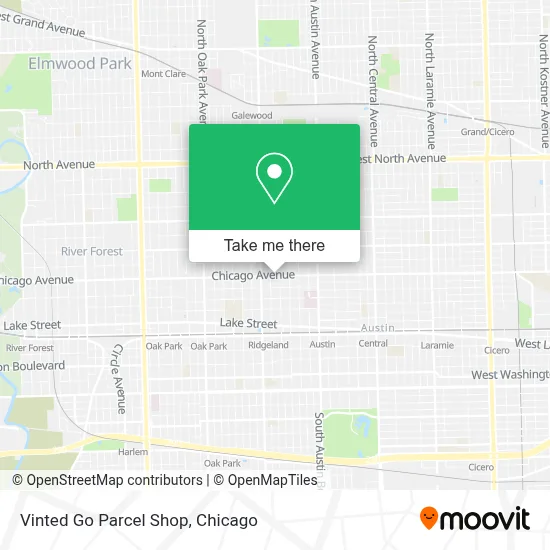 Vinted Go Parcel Shop map