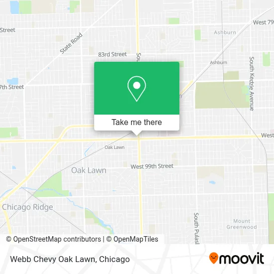 Webb Chevy Oak Lawn map
