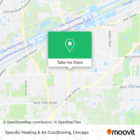 Specific Heating & Air Condtioning map