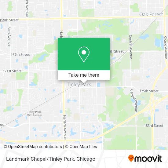 Landmark Chapel/Tinley Park map