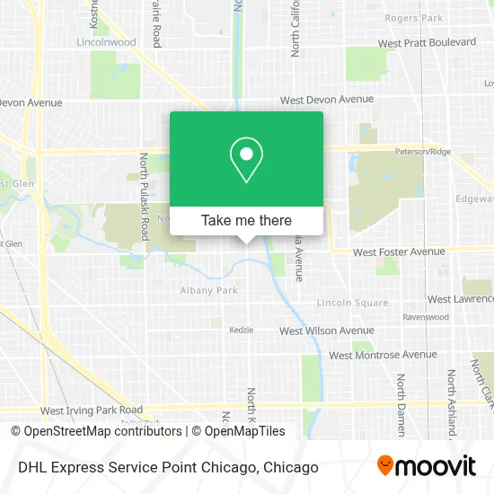 DHL Express Service Point Chicago map