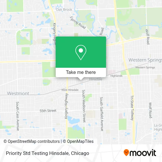 Priority Std Testing Hinsdale map