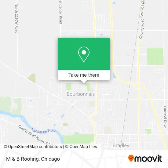 M & B Roofing map