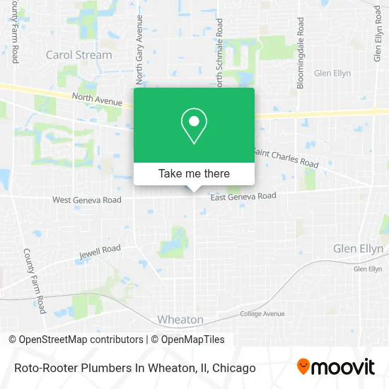 Roto-Rooter Plumbers In Wheaton, Il map