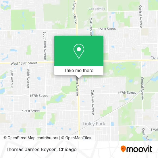 Thomas James Boysen map