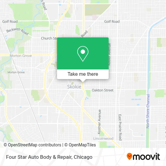 Four Star Auto Body & Repair map