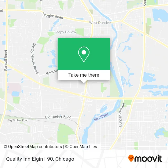 Quality Inn Elgin I-90 map