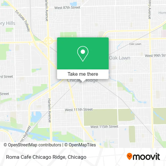 Roma Cafe Chicago Ridge map