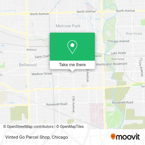 Vinted Go Parcel Shop map