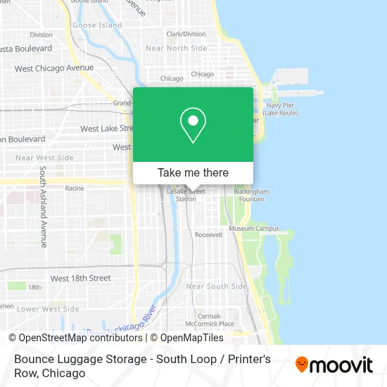 Bounce Luggage Storage - South Loop / Printer's Row map