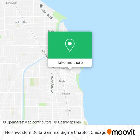 Northwestern Delta Gamma, Sigma Chapter map