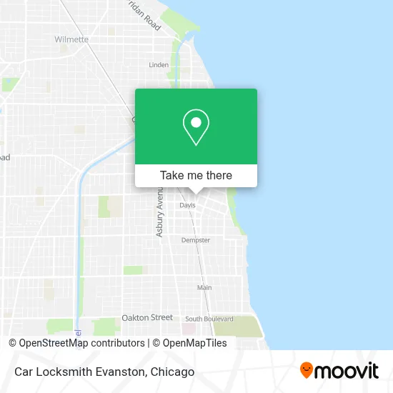 Car Locksmith Evanston map