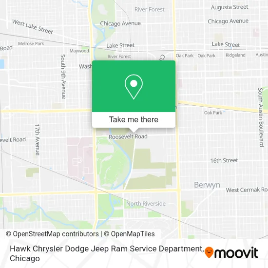 Hawk Chrysler Dodge Jeep Ram Service Department map