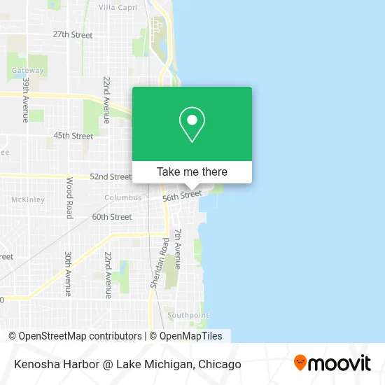 Kenosha Harbor @ Lake Michigan map