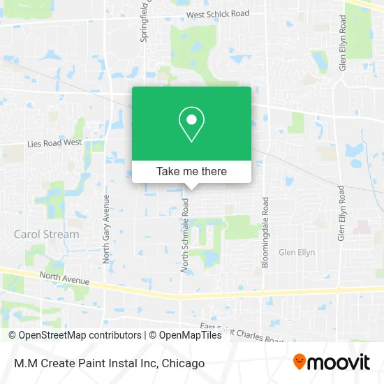 M.M Create Paint Instal Inc map