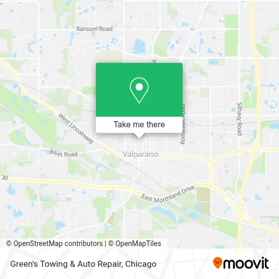 Green's Towing & Auto Repair map
