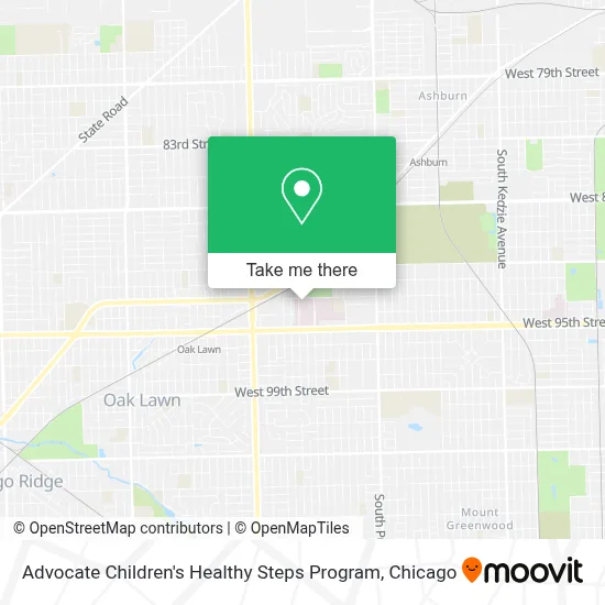 Advocate Children's Healthy Steps Program map