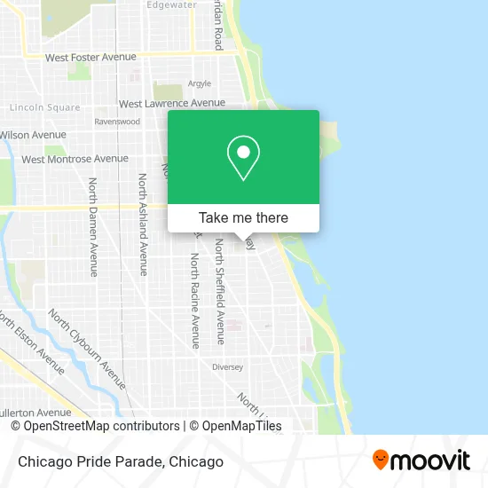 Chicago Pride Parade map
