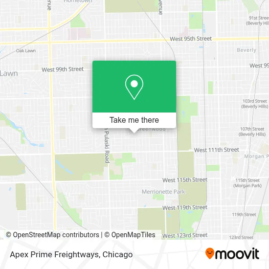 Apex Prime Freightways map