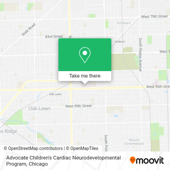Advocate Children's Cardiac Neurodevelopmental Program map