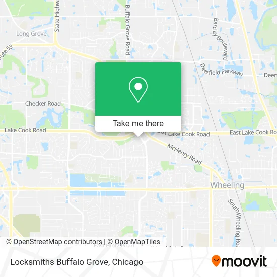 Locksmiths Buffalo Grove map