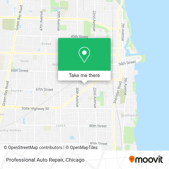 Professional Auto Repair map