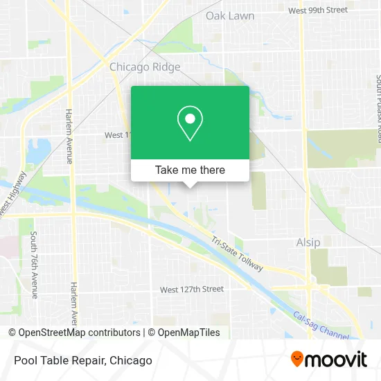 Pool Table Repair map