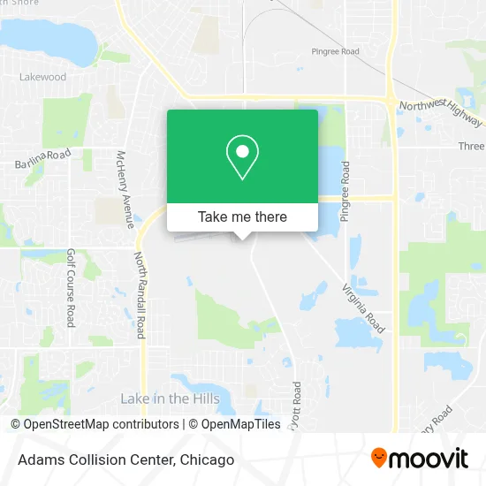 Adams Collision Center map
