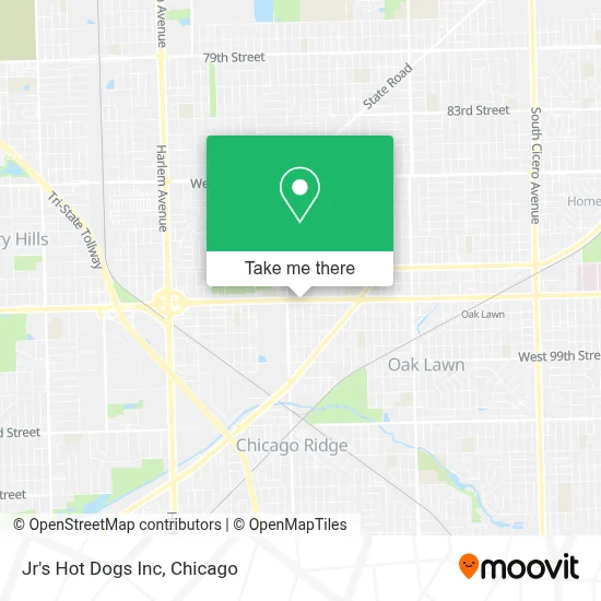 Jr's Hot Dogs Inc map