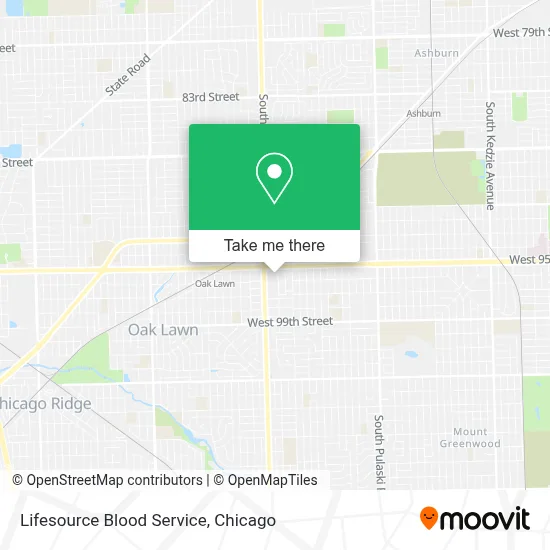 Lifesource Blood Service map