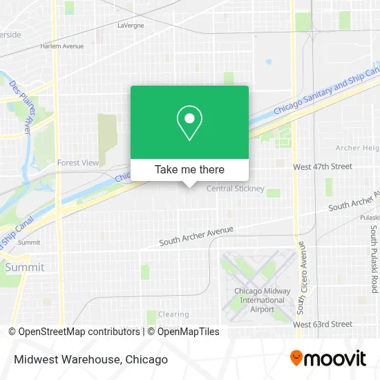 Midwest Warehouse map