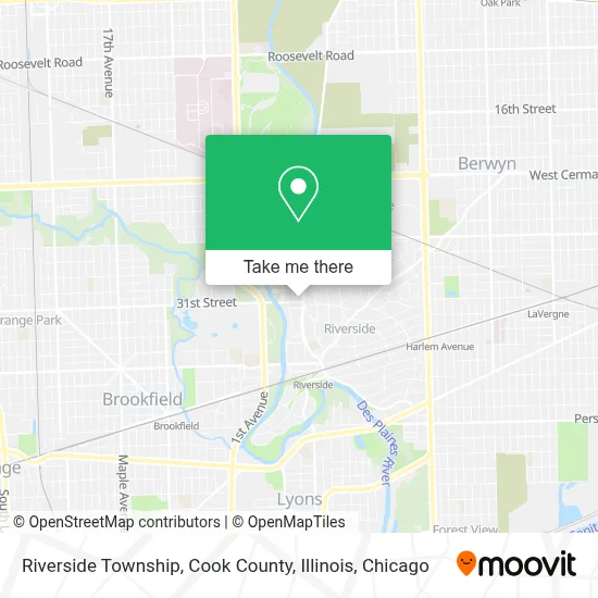 Riverside Township, Cook County, Illinois map